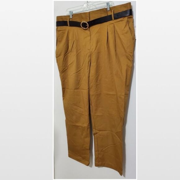 New Earth Tone Mid-rise Tapered Leg Ankle Plus Pants - Picture 7 of 16